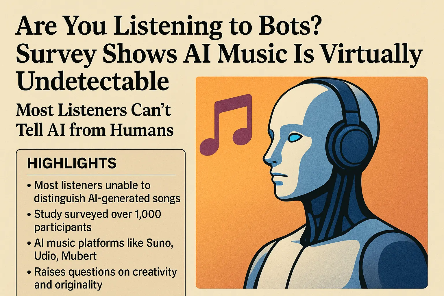 Are You Listening to Bots?” Study Reveals Most Listeners Can’t Tell AI Music from Human Compositions