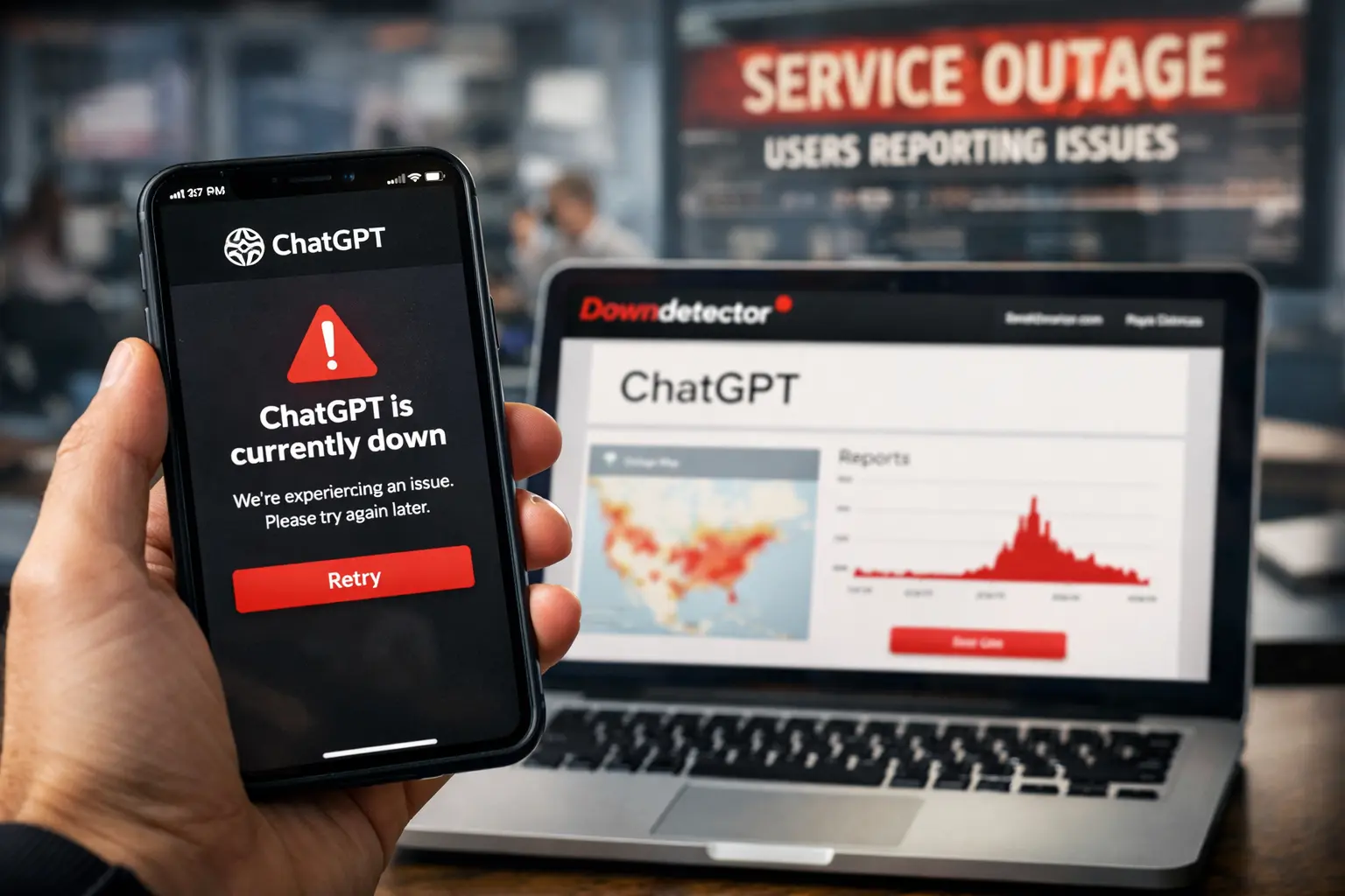 ChatGPT Faces Widespread Outage as Users Across US Report Service Disruptions