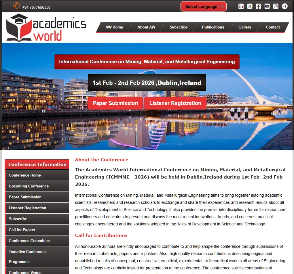 ICMMME Conference to Spotlight Global Advances in Mechanical and Manufacturing Engineering