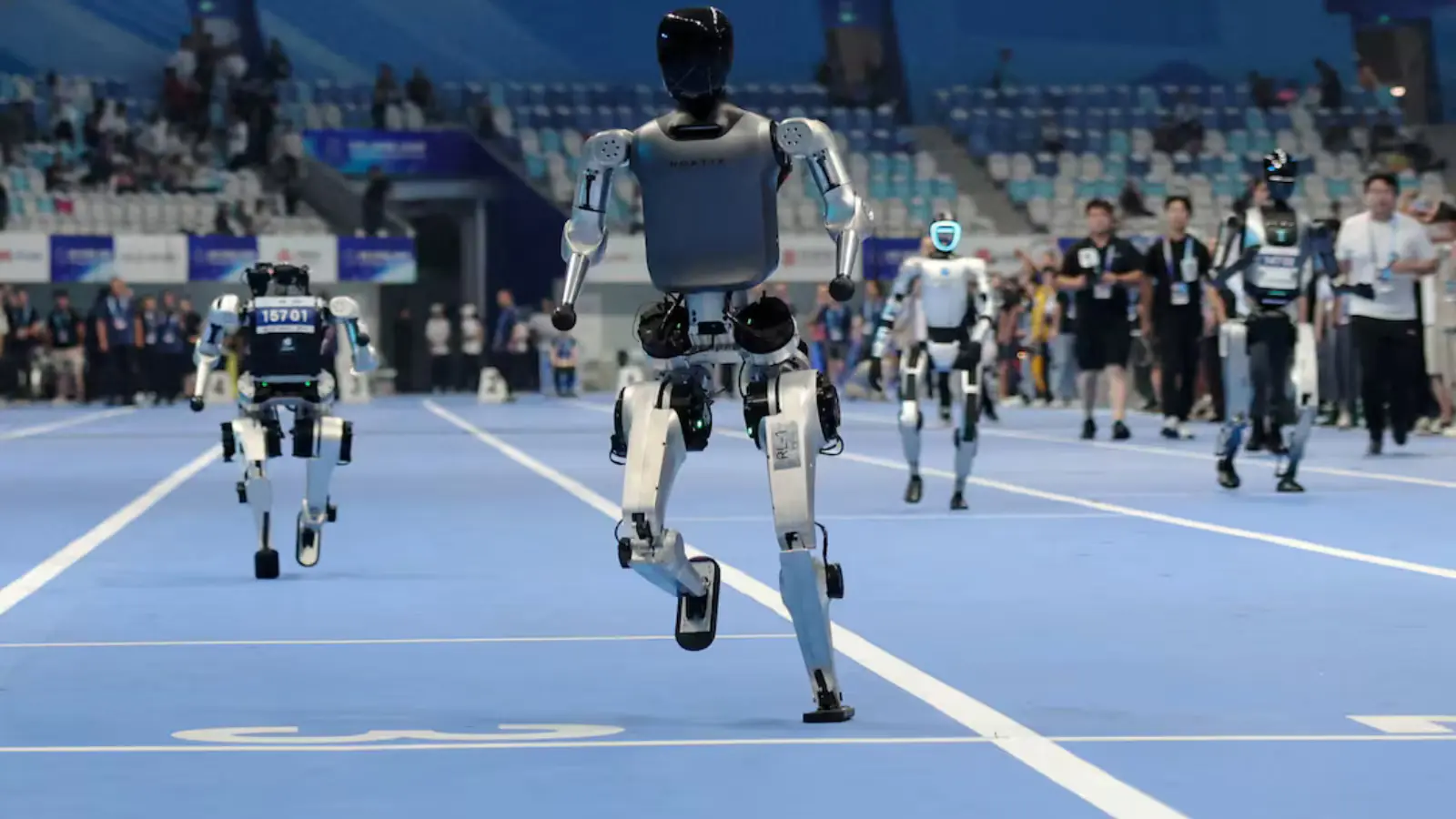 Robots Stumble, Sprint, and Score at China’s Dazzling ‘Robot Olympics’