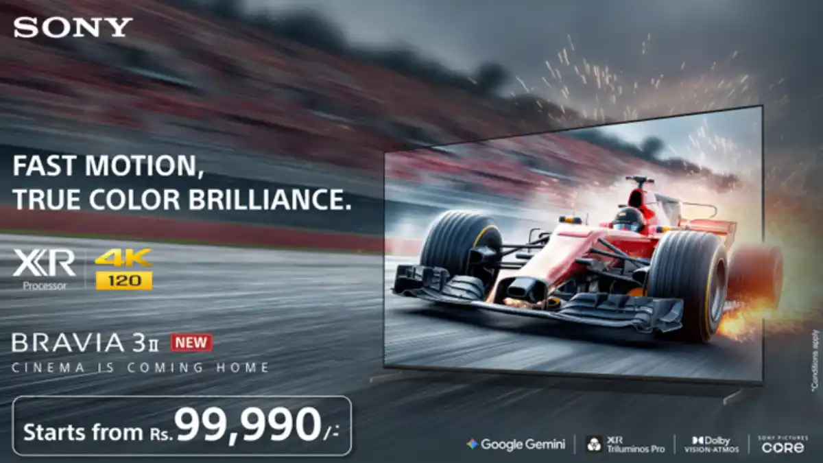 Sony Launches Bravia 3II Smart TVs in India With 4K HDR, Google TV and Dolby Atmos